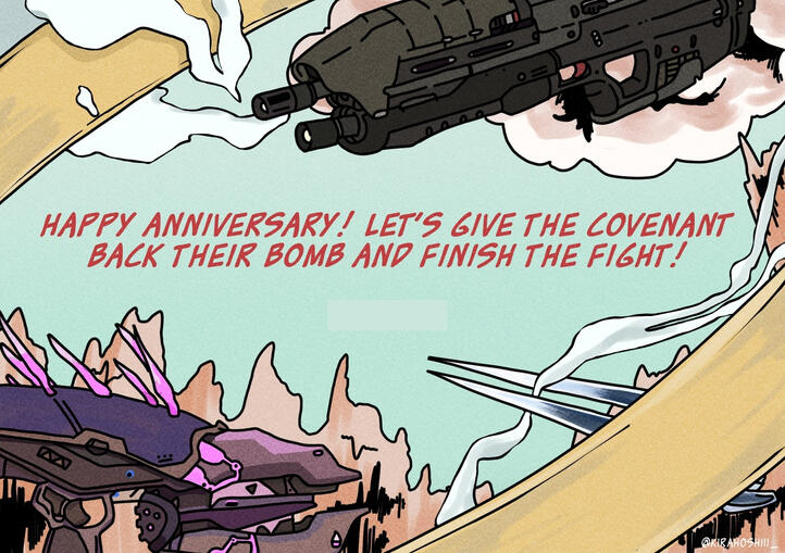 [ Commission ] Halo Greeting Card - Back